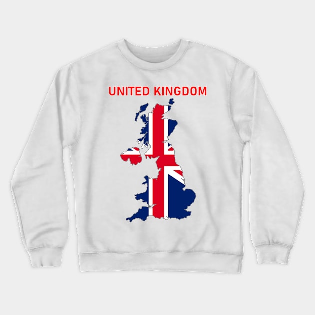 UK Outline Crewneck Sweatshirt by Rydoo Designs